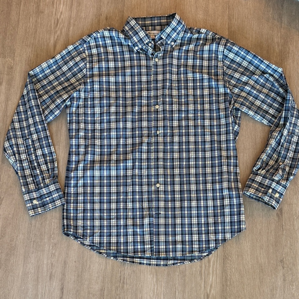Peter Millar Dress Shirt Blue Plaid